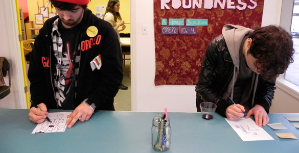 Paint swatch inspired zine making.